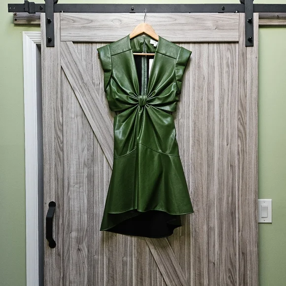 chinese dress ladies A.L.C. // Faux Leather Drawstring Dress – VSP Consignment main image 0